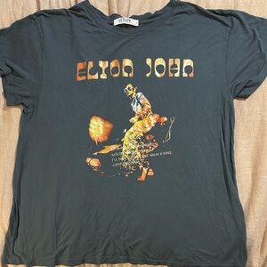 Elton John Graphic Tee in Black by Letluv
